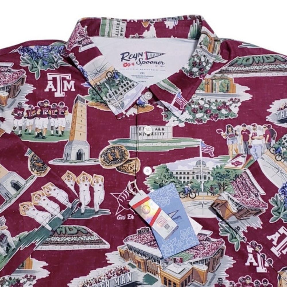 NEW Reyn Spooner Texas A&M Aggies Collegiate Football 2XL Performance Polo